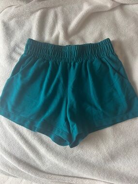 Green/teal sweat shorts